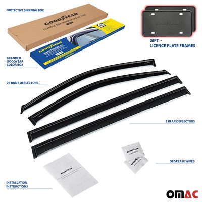 Goodyear Wind Deflectors for Chevrolet Colorado 2015-2022 Crew Сab Tape-On 4x