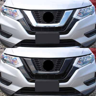 2018-2020 Nissan Rogue Grille Overlay Gloss Black 2Pcs ABS Plastic