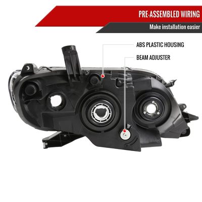 2011-2020 Toyota Sienna Projector Headlights Matte Black Housing/Clear Lens