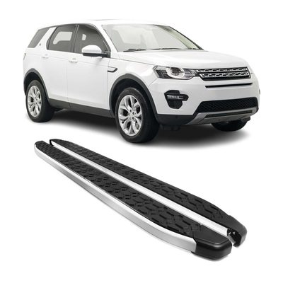 2015-2019 Land Rover Discovery Sport Running Boards Side Steps Silver & Black