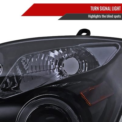 2006-2008 Toyota Yaris Dual Halo Projector Headlights Glossy Black/Smoke Lens