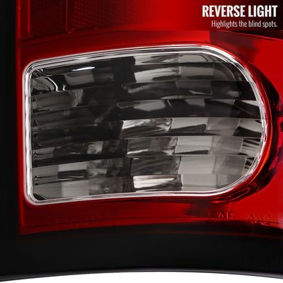 2009-2018 Dodge RAM 1500 2500 3500 White Bar LED Tail Lights Chrome/Red