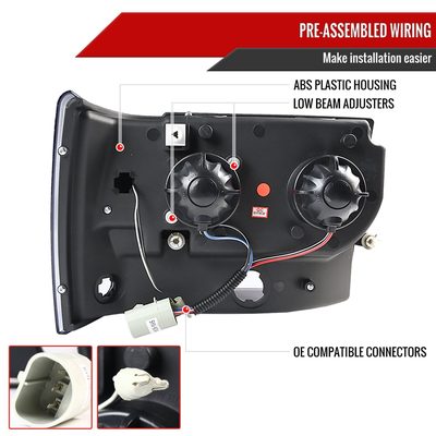 1993-1996 Jeep Grand Cherokee Dual Halo Projector Headlights Matt Black/Clear