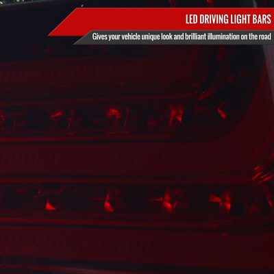 2008-2010 BMW E60 5 Series Sedan LED Tail Lights Chrome/Red Smoke Lens