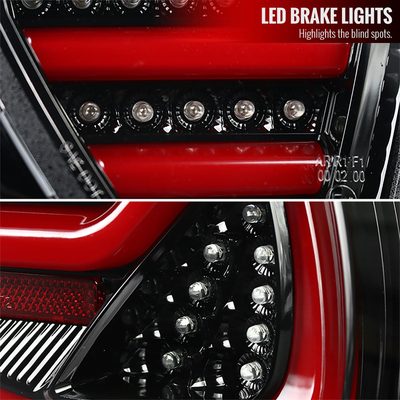 2006-2008 BMW E90 3 Series Sedan LED Tail Lights Jet Black/Clear Lens
