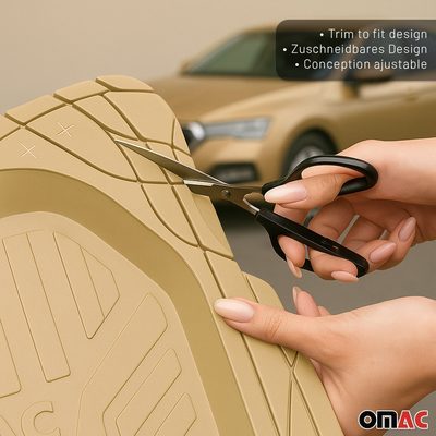 Dodge Heavy Duty Trim to fit Floor Mats Liner Tan All Weather 4Pcs