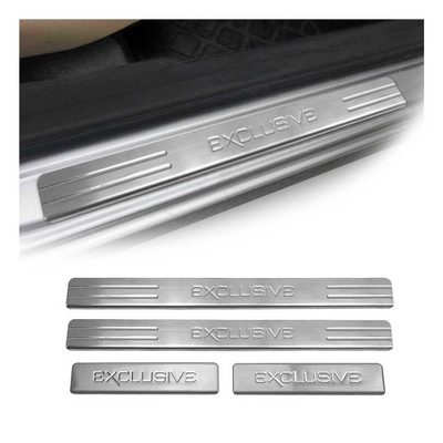 2001-2007 Ford Escape Door Sill Scuff Plate Scratch Protector Exclusive Stainless Steel Silver 4Pcs