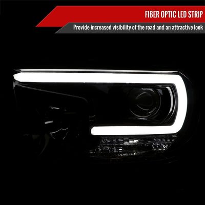 2007-2013 Toyota Tundra/ 2008-2017 Sequoia LED C-Bar Projector Headlights Smoke