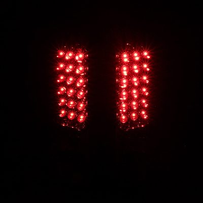 2003-2006 Chevy Silverado LED Tail Lights Chrome Housing/Red Clear Lens
