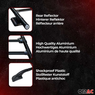 2015-2022 GMC Canyon II Top Roof Rack & Side Rails Black Alu 4Pcs