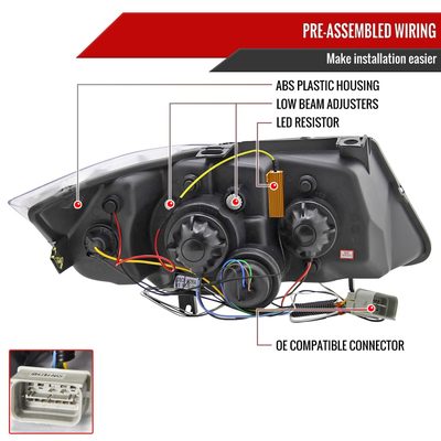 2006-2008 BMW E90 3 Series Dual Halo Headlights LED Light&LED Signal Lights