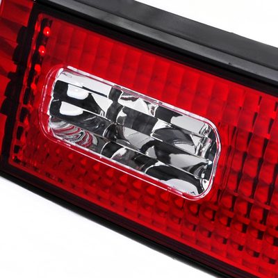 1989-1994 Nissan 240SX S13 HB Tail Lights & Trunk Light Chrome/Red Clear