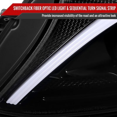 2015-2018 Mercedes-Benz C-Class W205 Signal Projector Headlights Jet Black