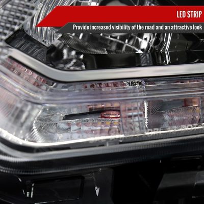 2014-2016 Nissan Rogue LED Strip Factory Driver/Left Side Headlight Matt Black