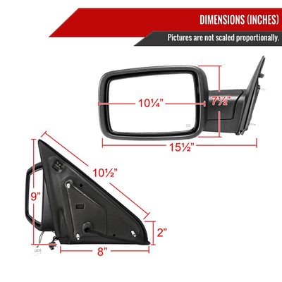 2013-2019 Dodge RAM Auto-Fold & Heated Side Mirror Turn Signal & Puddle Driver