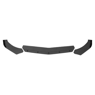 Universal Matte Black Polypropylene 3Pcs Front Bumper Lip Splitter Spoiler Set