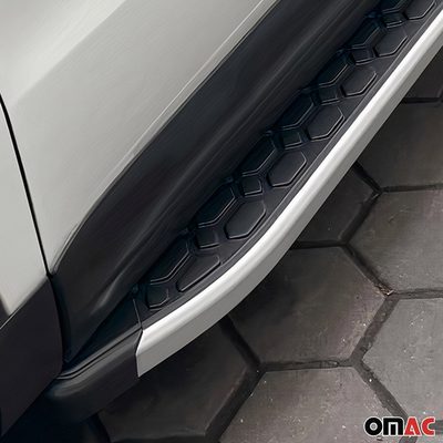 2018-2026 Land Rover Range Rover Velar Running Boards Side Steps Silver & Black
