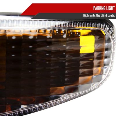 1999-2006 GMC Sierra /00-2006 Yukon XL Denali Signal Bumper Lights Matt Black