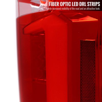 2007-2013 Chevy Silverado 1500 2500HD/3500HD LED Tail Lights Bar Chrome/Red