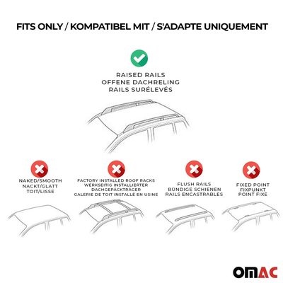 2009-2019 Ford Flex Roof Rack Cross Bars Black