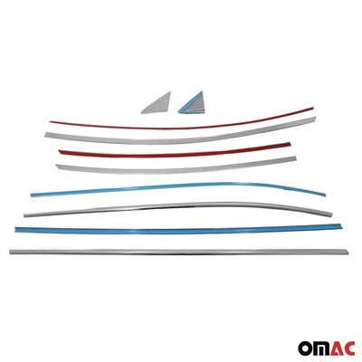 2011-2016 Hyundai Elantra Window Molding Trim Streamer Stainless Steel Silver 10 Pcs