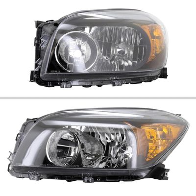 2006-2008 Toyota RAV4 Factory Style Headlights Matte Black/Clear Lens