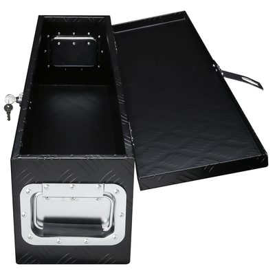 Universal 31" Heavy Duty Black Aluminum Tool Box w/ Side Handles Lock & Keys