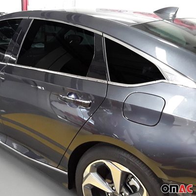 2018-2022 Honda Accord Window Molding Trim Streamer Silver 6Pcs Stainless Steel