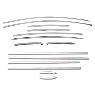 Window Molding Trim Set Streamer for Ford Fiesta 2011-2019 Stainless Steel 16Pcs