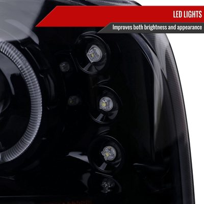 1999-2004 Ford Excursion F-250 F-350 F-450 F-550 Dual Halo Headlights Smoke