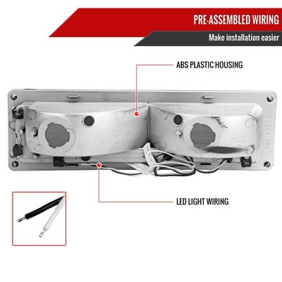 1988-1998 Chevy/GMC C10 C/K LED Strip Bumper Corner Signal Lights Chrome/Smoke