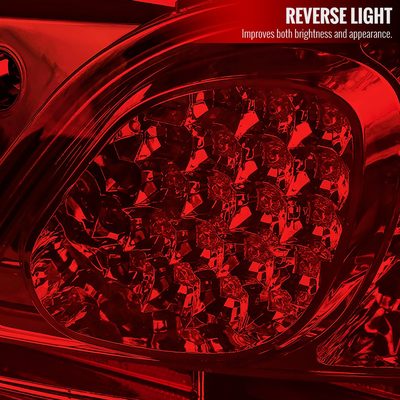 1998-2005 Lexus GS300/GS400/GS430 LED Tail Lights Chrome/Red Clear Lens