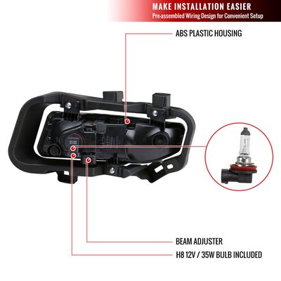 2018-2019 Nissan Kicks H8 Fog Lights Kit Chrome Housing/Clear Lens