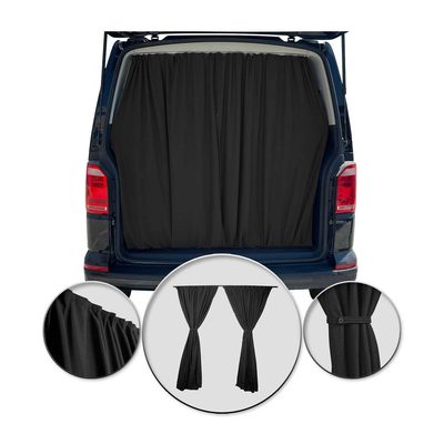 RAM ProMaster Trunk Tailgate Curtains Black 2 Privacy Curtains