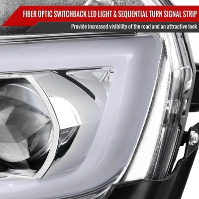 2014-2015 Chevy Camaro LED Projector Headlights Turn Signal Lights Chrome
