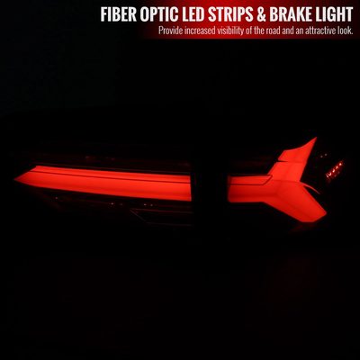 2019-2024 Toyota RAV4 White LED Bar Signal Tail Lights Glossy Black/Dark Smoke