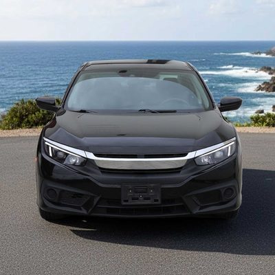 For Honda Civic 2016-2021 Projector Headlights Sequential DRL Matte Black Housing Clear Lens