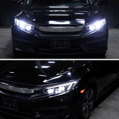 For Honda Civic 2016-2021 Full LED Projector Headlights Sequential DRL Black Smoked Lens Glossy