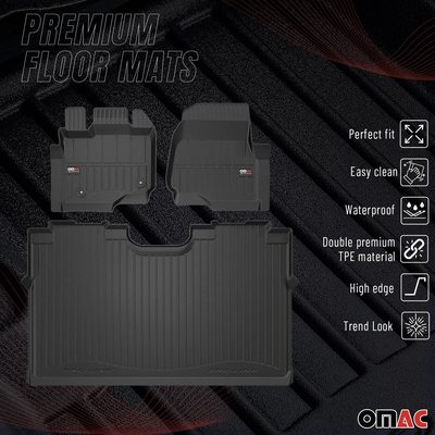 2015-2026 Ford F-150 Lightning /F-150 Raptor /F-150 Super Crew Premium Floor Mats Liners Full Set All Weather Heavy Duty