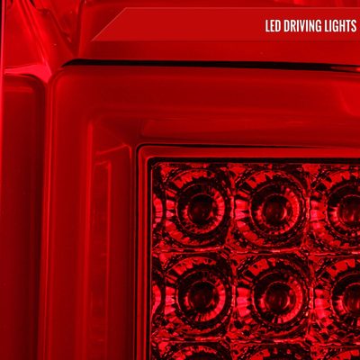 2014-2018 Chevy Silverado 1500 2500HD/Sierra 3500HD LED Tail Lights Chrome/Red