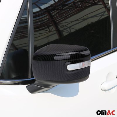 2019-2024 Jeep Renegade Side Mirror Cover Caps Carbon Fiber Black 2 Pcs