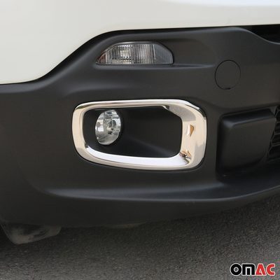 2015-2018 Jeep Renegade Fog Light Lamp Bezel Cover Steel Silver 2 Pcs