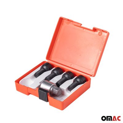 Wheel Lock Kit for Mercedes EQA EQB EQC EQE EQS M14X1,5 Bolt Black 4Locks & 1Key