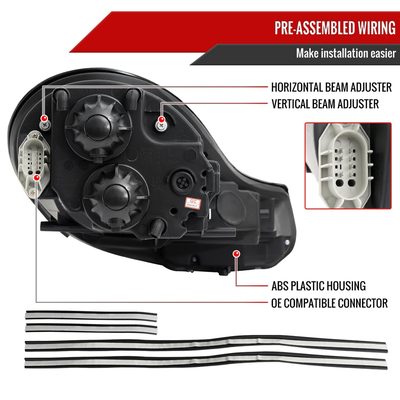 1997-2004 Porsche Boxster 986/911 996 LED Light Headlights LED Signal Chrome