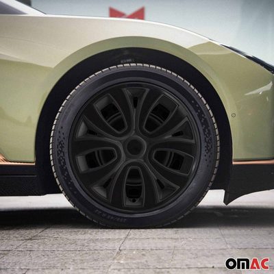 ColorFlex Hub Caps Wheel Cover 14" Black Matt & Black Full Set 4 pcs.