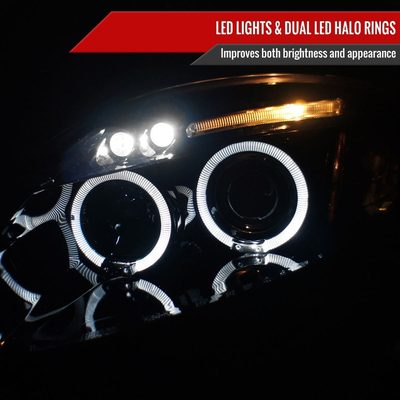 2006-2011 Mitsubishi Eclipse Dual Halo Projector Headlights Glossy Black/Smoke