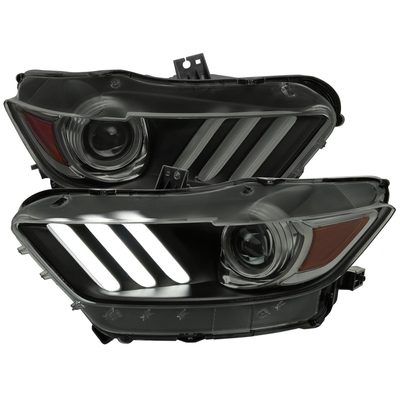 2015-2017 Ford Mustang / 18-2020 Shelby Strip LED Xenon HID Headlights Smoke