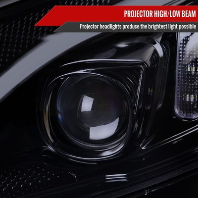 2015-2018 Mercedes-Benz C-Class W205 Signal Headlights Black/Light Smoke