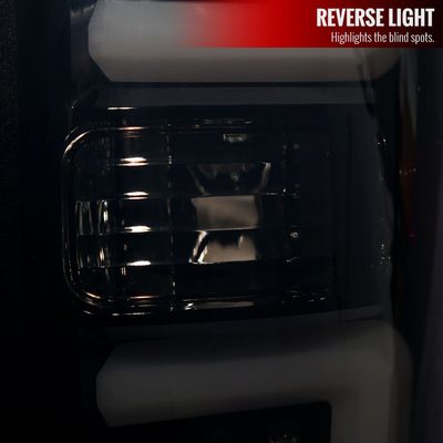 2009-2014 Ford F-150 White C-Bar LED Tail Lights Glossy Black/Smoke Lens