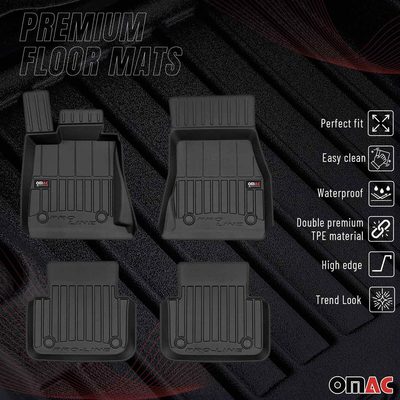 2020-2026 BMW 8 Series G16 Gran Coupe Premium Floor Mats Liners Full Set All Weather Heavy Duty Black